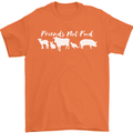 Vegan Animals Are Friends Not Food Mens T-Shirt 100% Cotton Orange