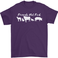 Vegan Animals Are Friends Not Food Mens T-Shirt 100% Cotton Purple
