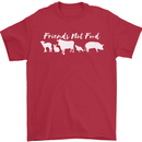 Vegan Animals Are Friends Not Food Mens T-Shirt 100% Cotton Red