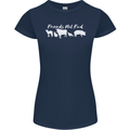 Vegan Animals Are Friends Not Food Womens Petite Cut T-Shirt Navy Blue