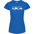 Vegan Animals Are Friends Not Food Womens Petite Cut T-Shirt Royal Blue