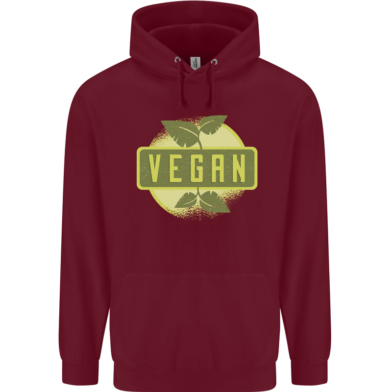 Vegan Childrens Kids Hoodie Maroon