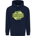 Vegan Childrens Kids Hoodie Navy Blue