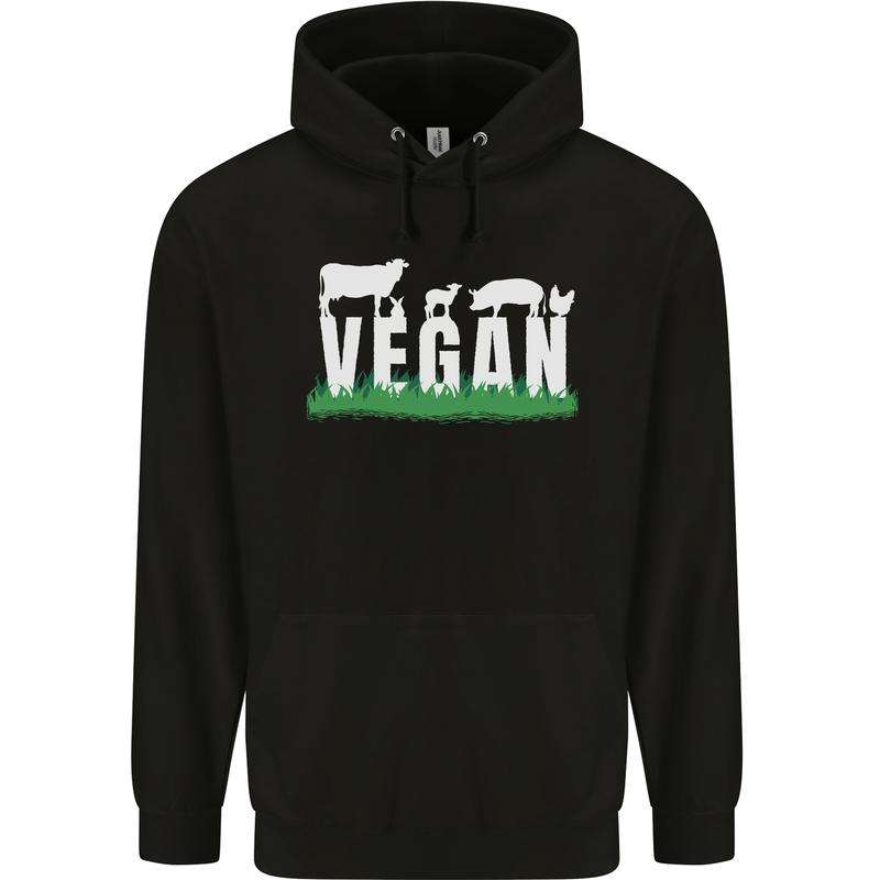 Vegan Field Childrens Kids Hoodie Black