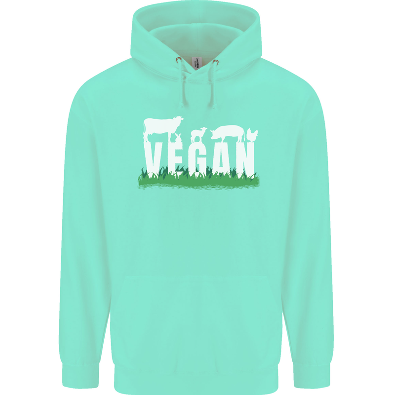 Vegan Field Childrens Kids Hoodie Peppermint