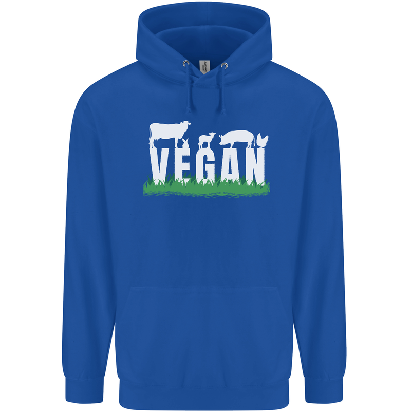 Vegan Field Childrens Kids Hoodie Royal Blue