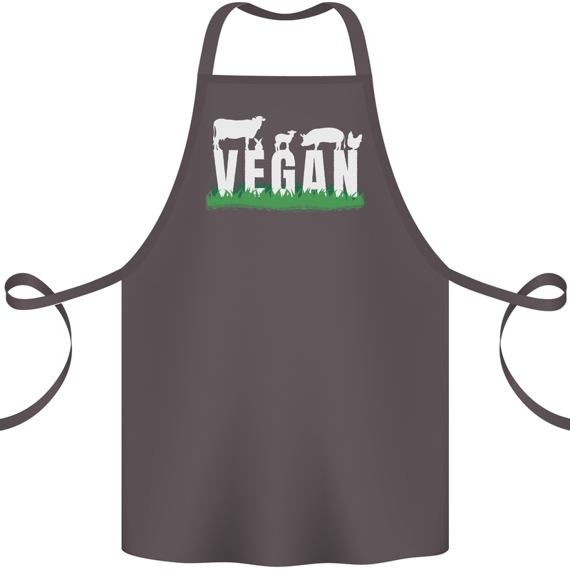 Vegan Field Cotton Apron 100% Organic Dark Grey