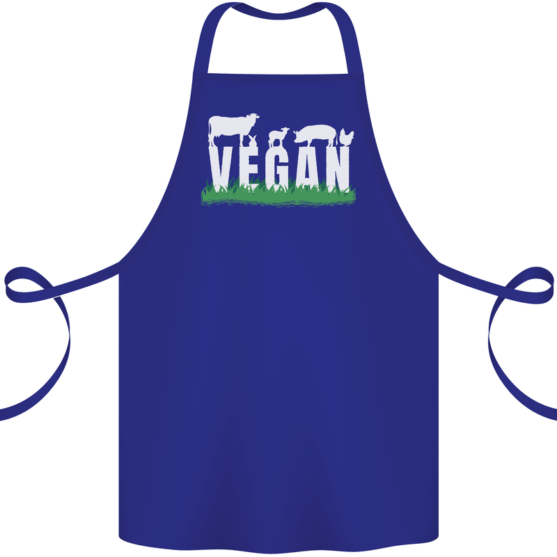 Vegan Field Cotton Apron 100% Organic Royal Blue