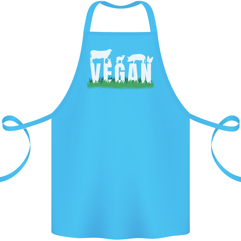 Vegan Field Cotton Apron 100% Organic Turquoise