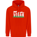 Vegan Field Mens 80% Cotton Hoodie Bright Red