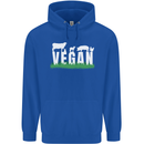 Vegan Field Mens 80% Cotton Hoodie Royal Blue