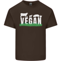 Vegan Field Mens Cotton T-Shirt Tee Top Dark Chocolate