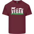 Vegan Field Mens Cotton T-Shirt Tee Top Maroon