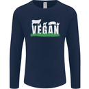 Vegan Field Mens Long Sleeve T-Shirt Navy Blue