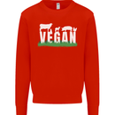 Vegan Field Mens Sweatshirt Jumper Bright Red