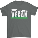 Vegan Field Mens T-Shirt 100% Cotton Charcoal