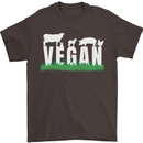 Vegan Field Mens T-Shirt 100% Cotton Dark Chocolate