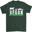 Vegan Field Mens T-Shirt 100% Cotton Forest Green