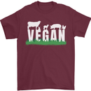 Vegan Field Mens T-Shirt 100% Cotton Maroon