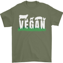 Vegan Field Mens T-Shirt 100% Cotton Military Green