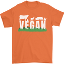 Vegan Field Mens T-Shirt 100% Cotton Orange