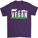 Vegan Field Mens T-Shirt 100% Cotton Purple