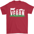Vegan Field Mens T-Shirt 100% Cotton Red