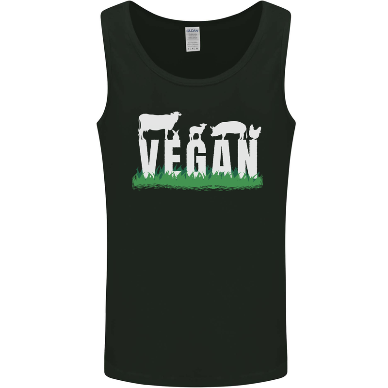 Vegan Field Mens Vest Tank Top Black