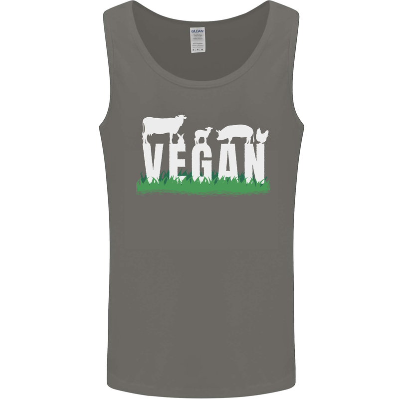 Vegan Field Mens Vest Tank Top Charcoal
