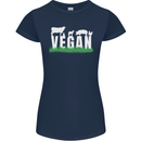 Vegan Field Womens Petite Cut T-Shirt Navy Blue