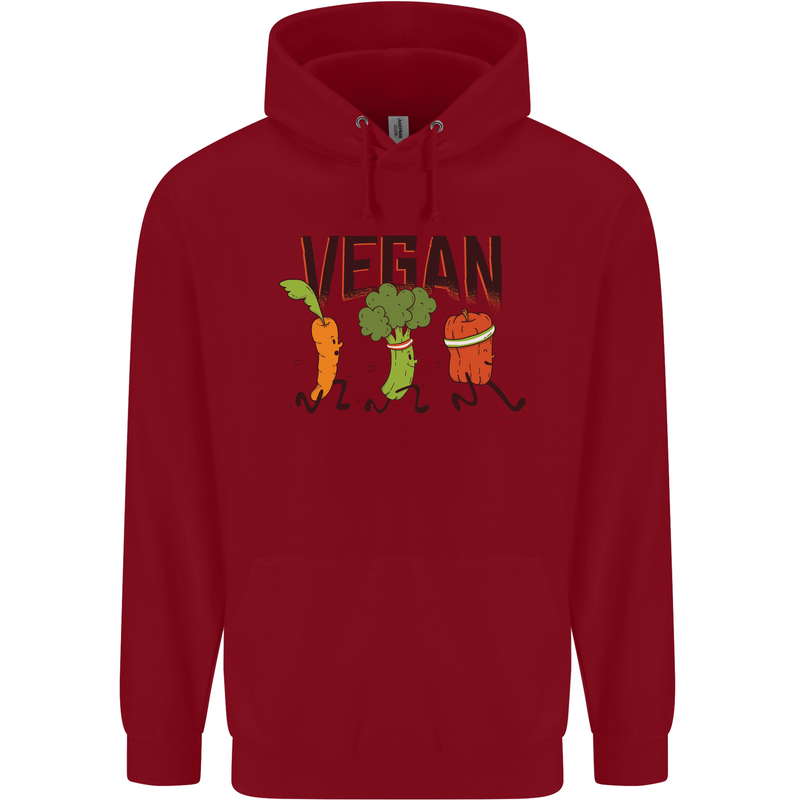 Vegan Fitness Childrens Kids Hoodie Red