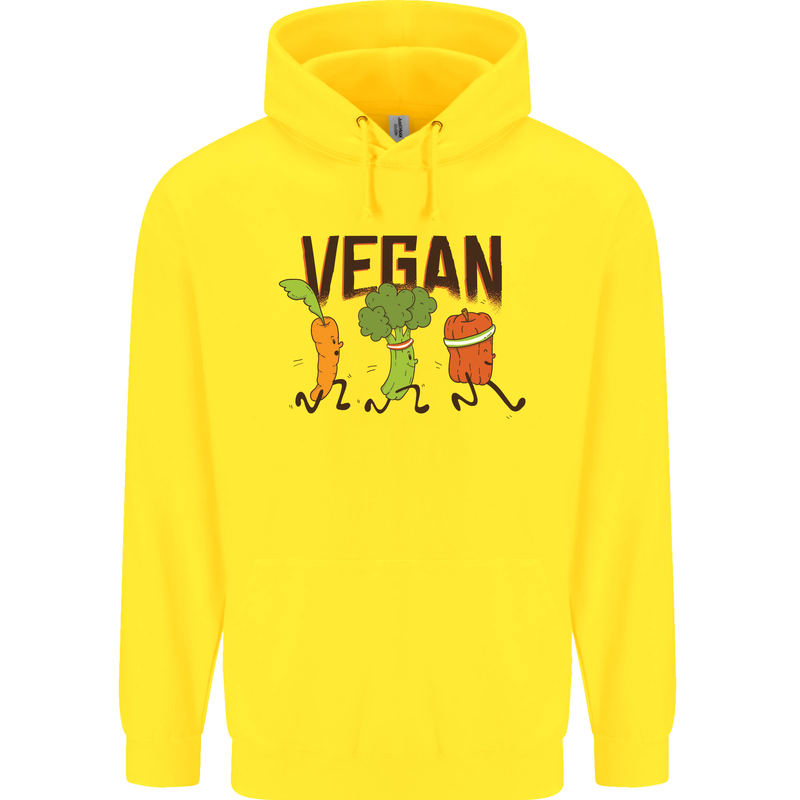 Vegan Fitness Childrens Kids Hoodie Yellow