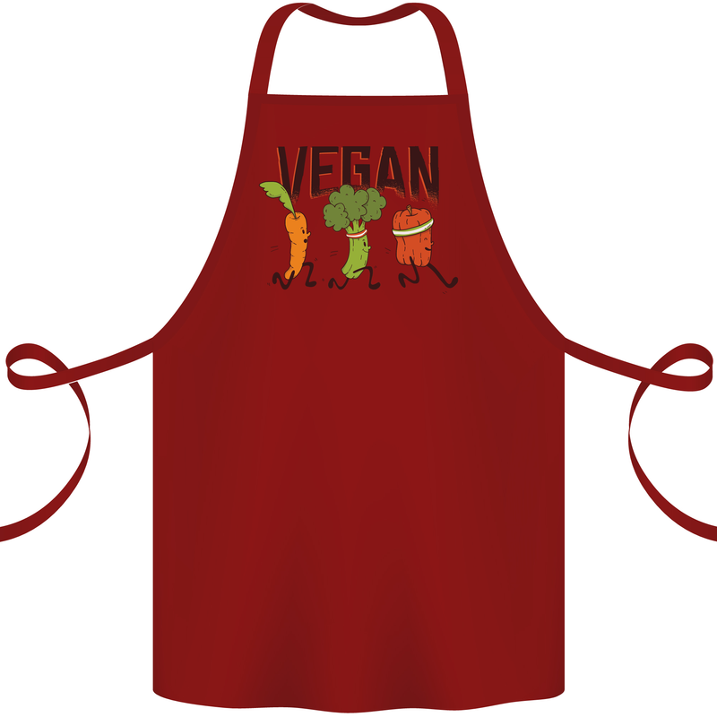 Vegan Fitness Cotton Apron 100% Organic Maroon