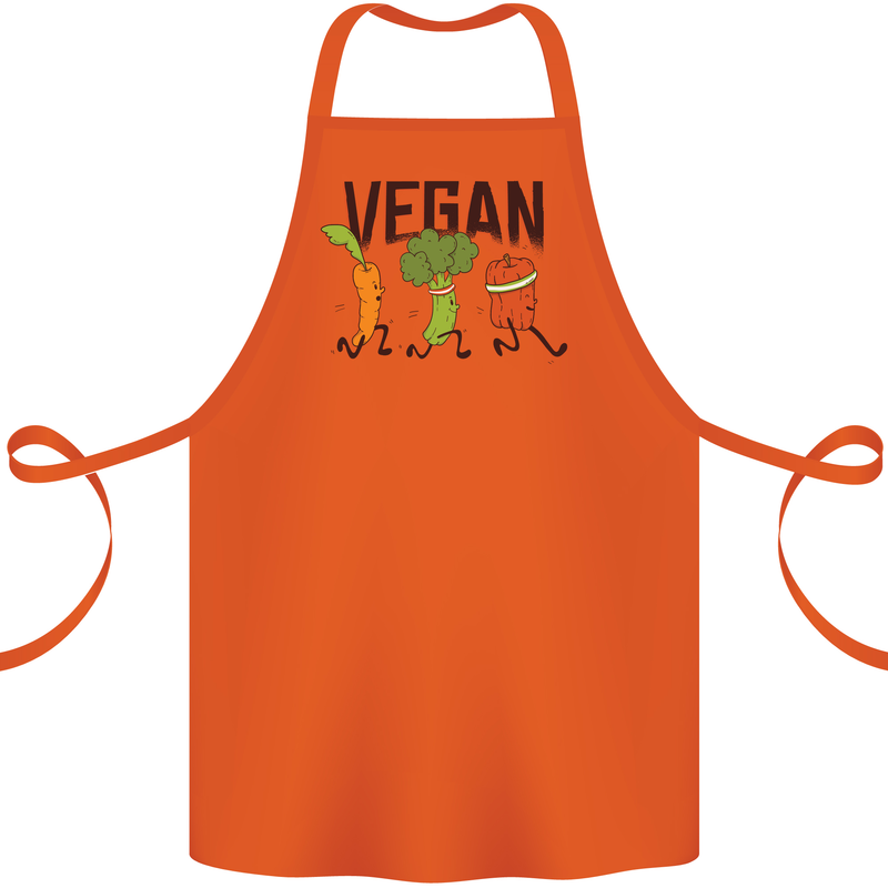 Vegan Fitness Cotton Apron 100% Organic Orange