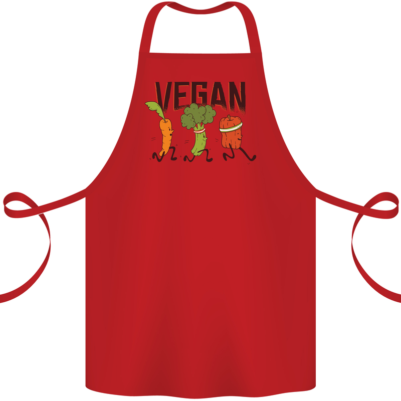 Vegan Fitness Cotton Apron 100% Organic Red