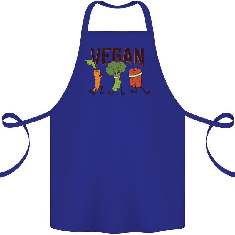 Vegan Fitness Cotton Apron 100% Organic Royal Blue