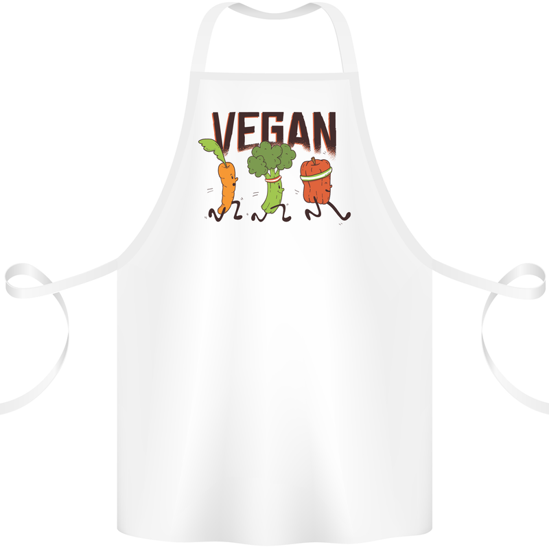 Vegan Fitness Cotton Apron 100% Organic White