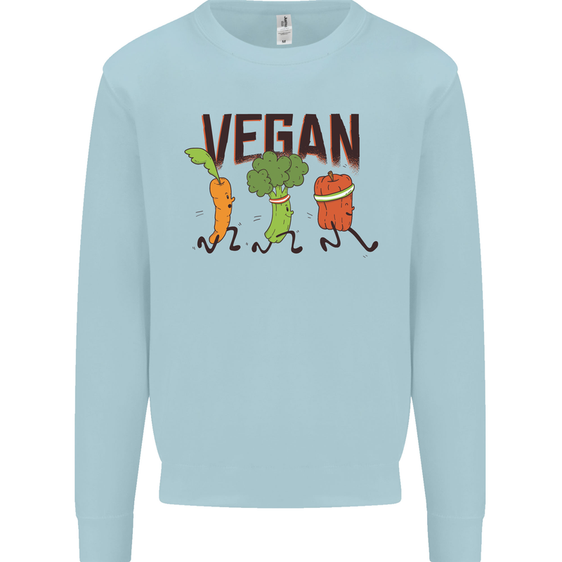 Vegan Fitness Kids Sweatshirt Jumper Light Blue