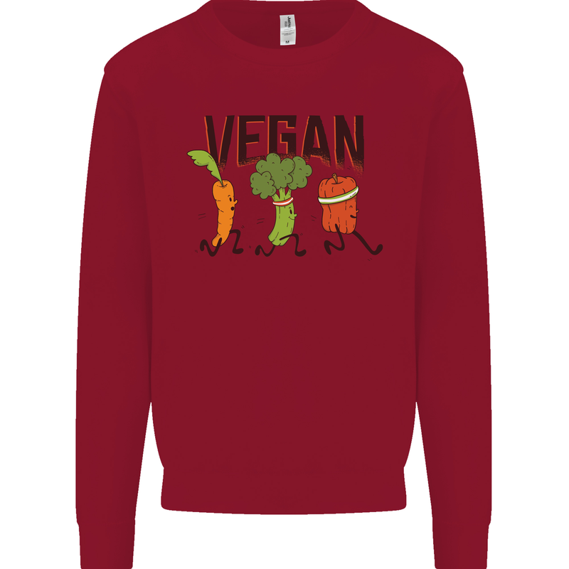 Vegan Fitness Kids Sweatshirt Jumper Red