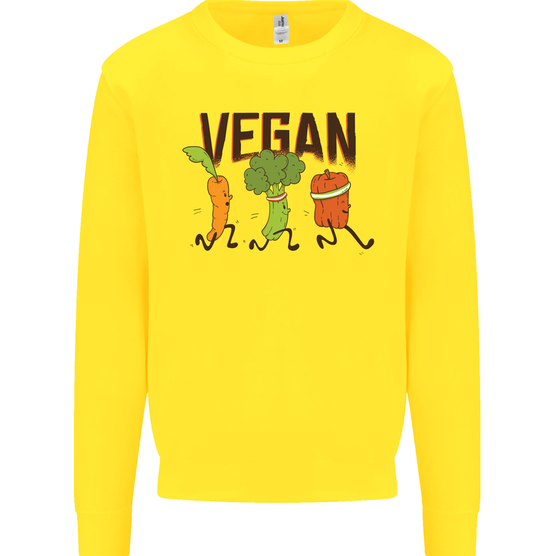 Vegan Fitness Kids Sweatshirt Jumper Yellow