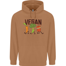 Vegan Fitness Mens 80% Cotton Hoodie Caramel Latte