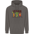 Vegan Fitness Mens 80% Cotton Hoodie Charcoal