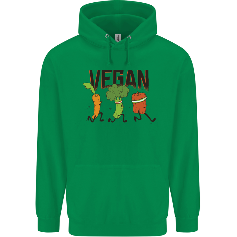 Vegan Fitness Mens 80% Cotton Hoodie Irish Green