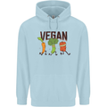 Vegan Fitness Mens 80% Cotton Hoodie Light Blue