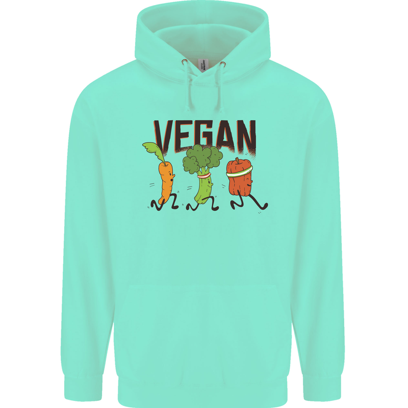 Vegan Fitness Mens 80% Cotton Hoodie Peppermint
