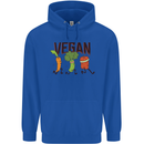 Vegan Fitness Mens 80% Cotton Hoodie Royal Blue