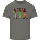 Vegan Fitness Mens Cotton T-Shirt Tee Top Charcoal