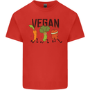 Vegan Fitness Mens Cotton T-Shirt Tee Top Red