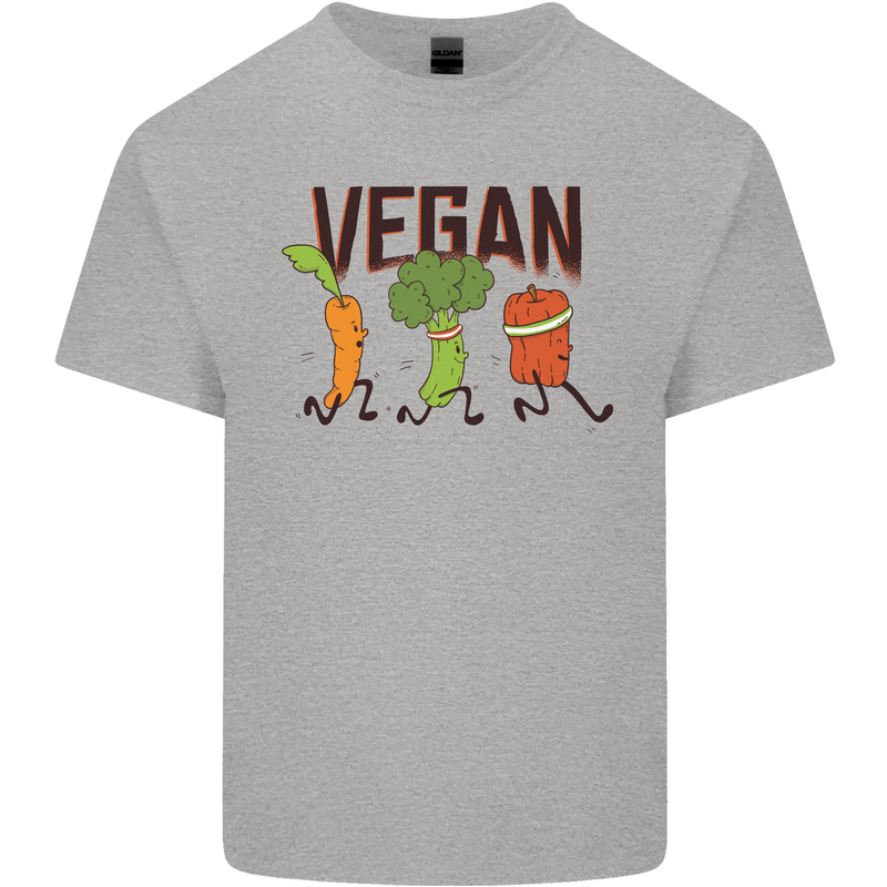 Vegan Fitness Mens Cotton T-Shirt Tee Top Sports Grey