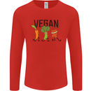 Vegan Fitness Mens Long Sleeve T-Shirt Red